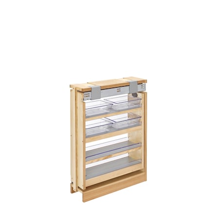 Rev-A-Shelf Maple Wood; Steel, Natural Maple, 6 in W, 26 in H, 19 in D 432-VF26SC-6